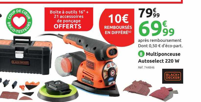 multiponceuse autoselect 220 w black+decker