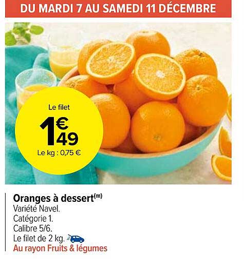 oranges à dessert navel