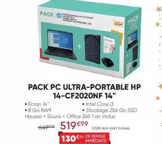 pack pc ultra-portable hp 14-cf2020nf 14"