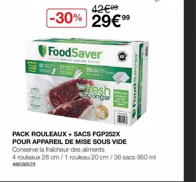 pack rouleaux + sacs pour appareil de mise sous vide foodSaver
