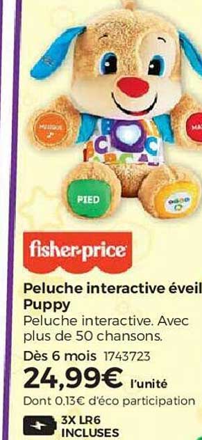 peluche interactive éveil puppy fisher-price