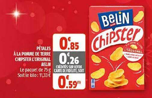 Pétales à La Pomme De Terre Chipster L'original Belin