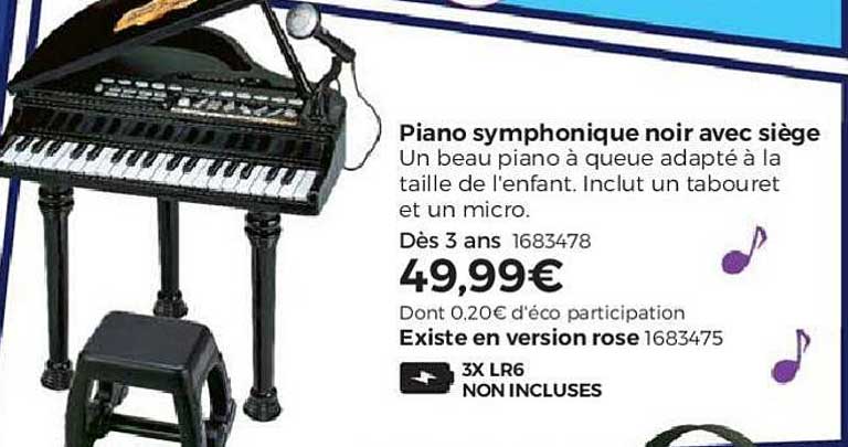 piano symphonique noir avec siège