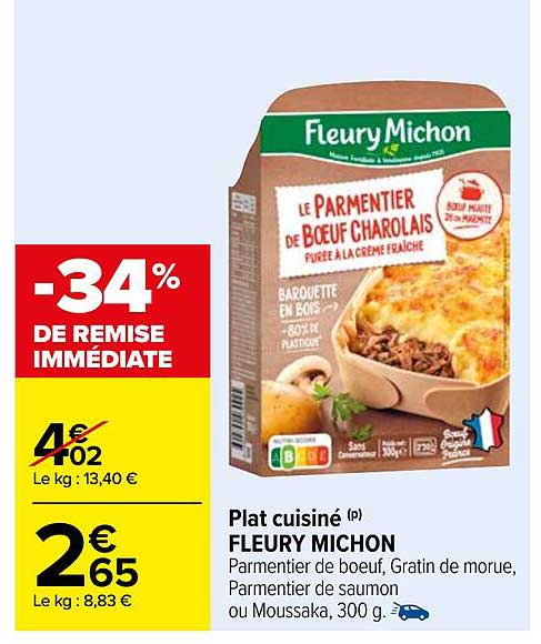 plat cuisiné fleury michon