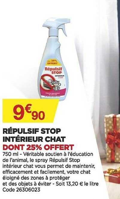 répulsif stop intérieur chat dont 25% offert