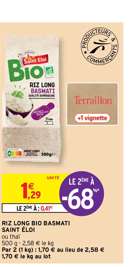 riz long bio basmati saint éloi