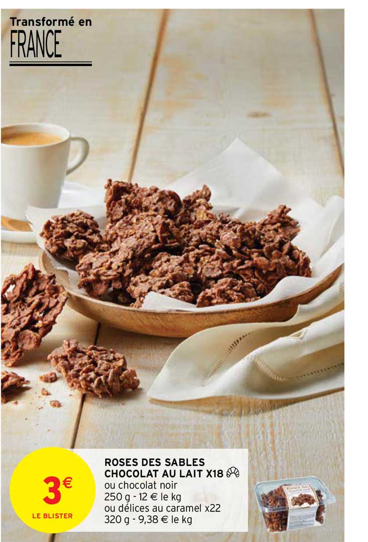 roses des sables chocolat au lait x18