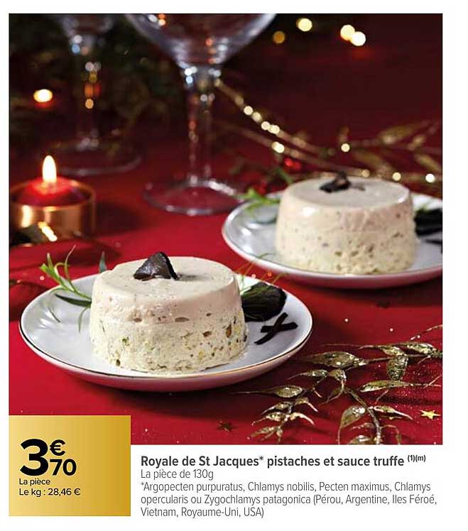 royale de st jacques pistaches et sauce truffe