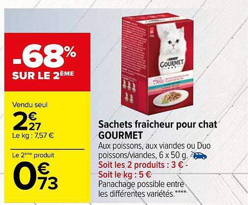 Sachets Fraîcheur Pour Chat Gourmet
