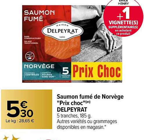 saumon fumé de norvège "prix choc" delpeyrat