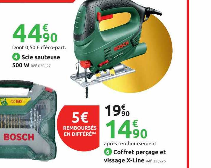 scie sauteuse 500 w, coffret perçage et vissage x-line