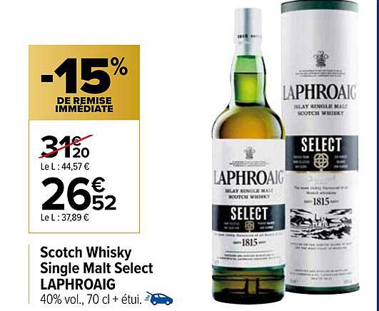 scotch whisky single malt select laphroaig