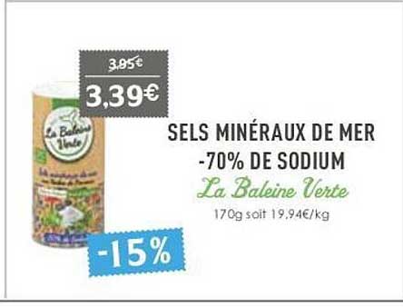 Sels Minéraux De Mer -70% De Sodium La Baleine Verte
