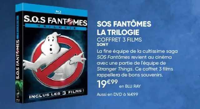 sos fantômes - la trilogie - coffret 3 films