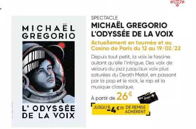 spectacle - michaël gregorio - l'odyssée de la voix