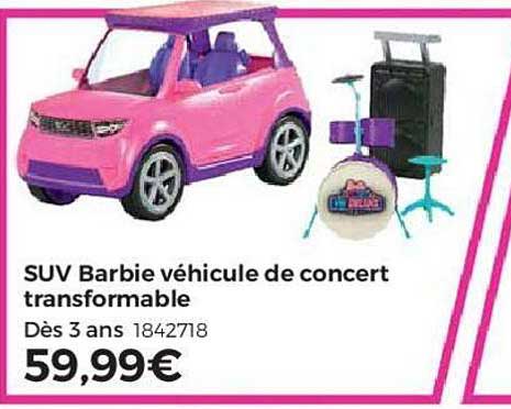 suv barbie véhicule de concert transformable