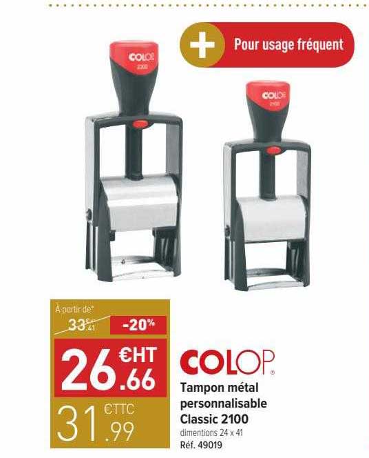 tampon métal personnalisable classic 2100 colop