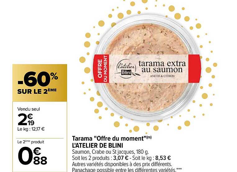 tarama "offre du moment" l'atelier de blini