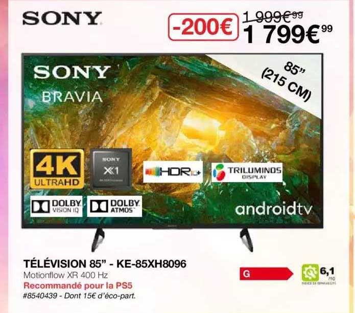 télévision 85" - ke-85xh8096 sony