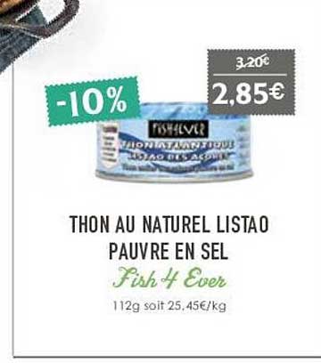 thon au naturel listao pauvre en sel fish 4 ever