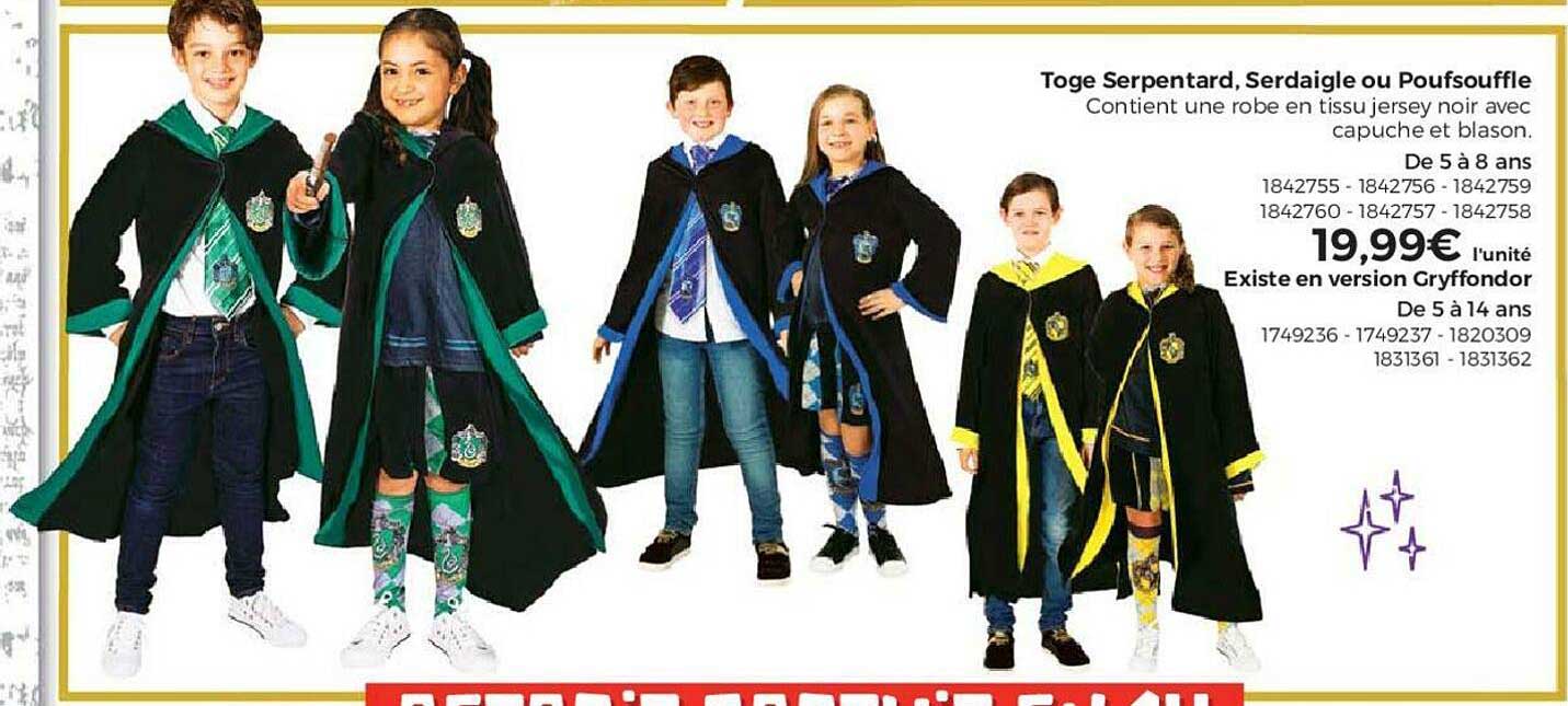toge serpentard, serdaigle ou poufsouffle, en version gryffondor