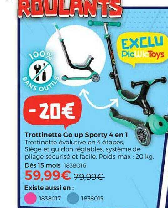 trottinette go up sporty 4 en 1