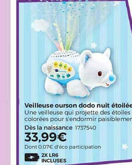 Veilleuse Ourson Dodo Nuit étoilée