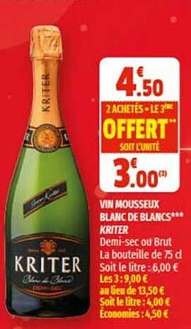 Vin Blanc Mousseux Blanc De Blancs Kriter