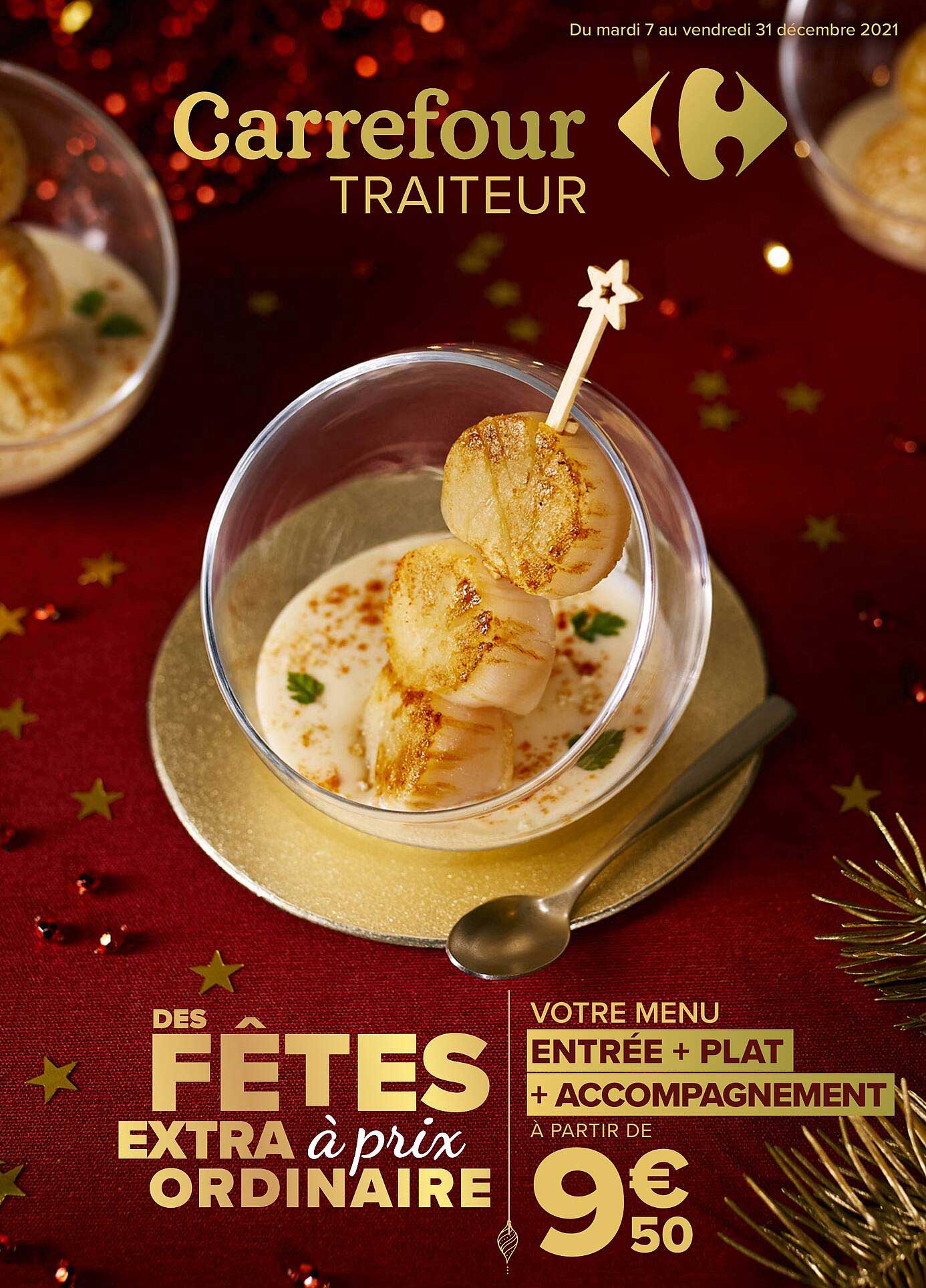votre menu entrée + plat + accompagnement carrefour traiteur