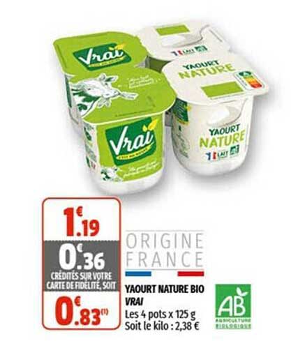 Yaourt Naure Bio Vrai