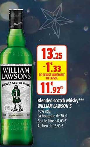 blended scotch whisky william lawson's