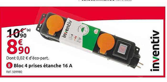 bloc 4 prises étanche 16a inventiv