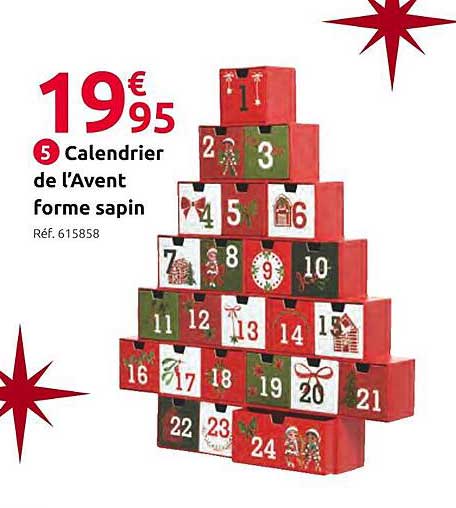 calendrier de l'avent forme sapin