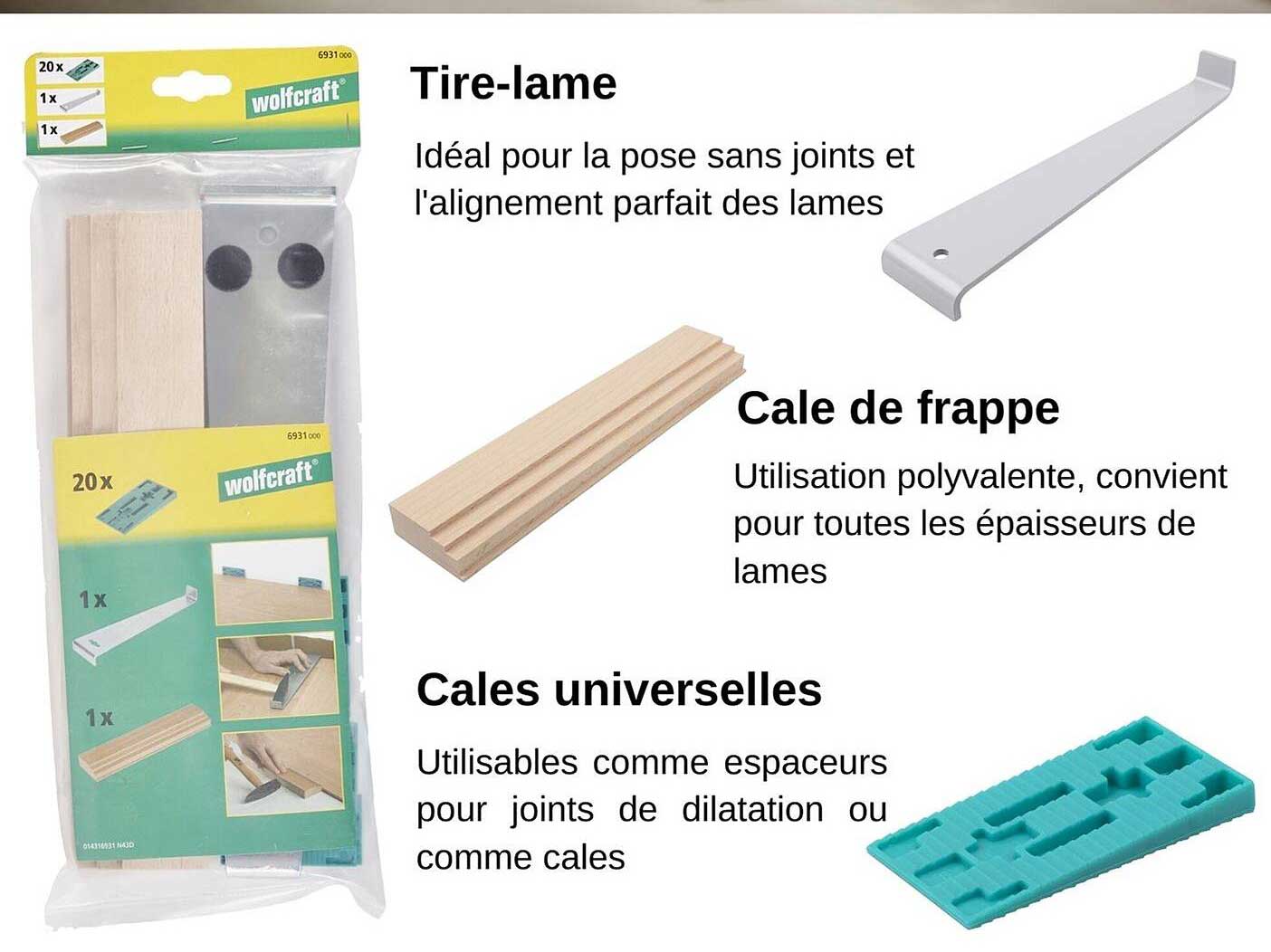 cales universelles ou cale de frappe ou tire-lame