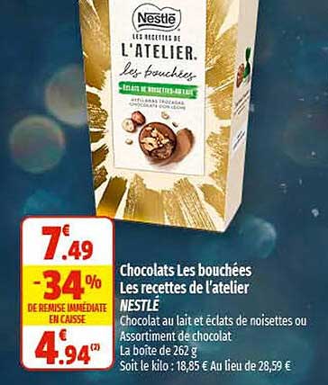 chocolats les bouchées les recettes de l'atelier nestlé