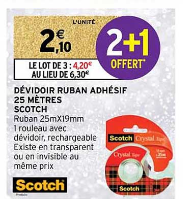 dévidoir ruban adhésif 25 mètres scotch