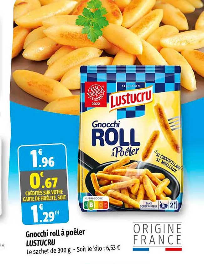 gnocchi roll à poêler lustucru