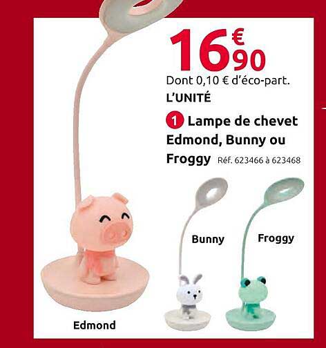 lampe de chevet edmond, bunny ou froggy