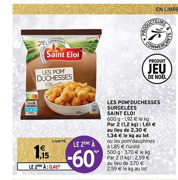 les pom'duchesses surgelées saint éloi