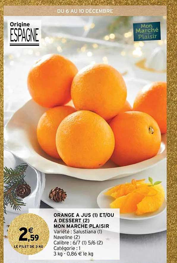 orange à jus et ou à dessert mon marché plaisir