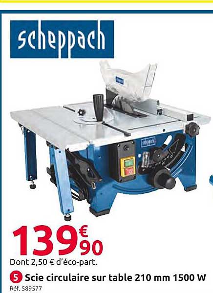 Scie Circulaire Sur Table 210mm 1500w Scheppach