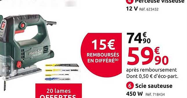 scie sauteuse 450w metabo