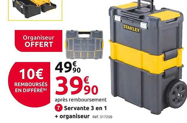 Servante 3en1 + Organiseur  Stanley
