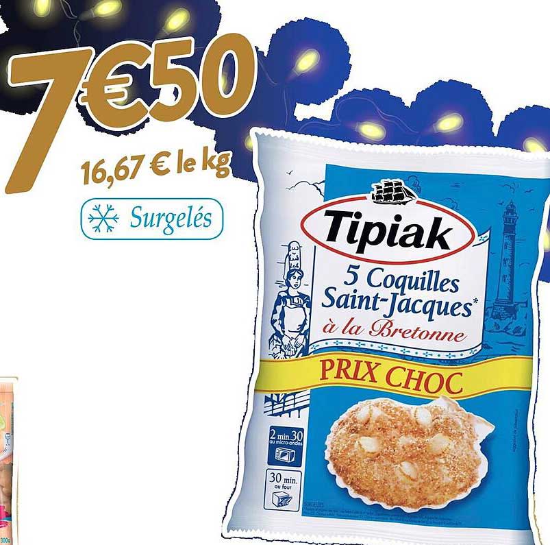 5 coquilles saint-jacques à la bretonne tipiak