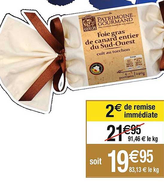 foie gras de canard entier du sud-ouest cuit au torchon patrimoine gourmand