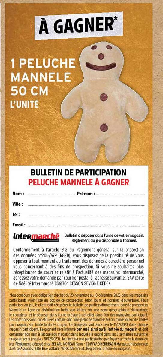 à gagner : 1 peluche mannele 50 cm