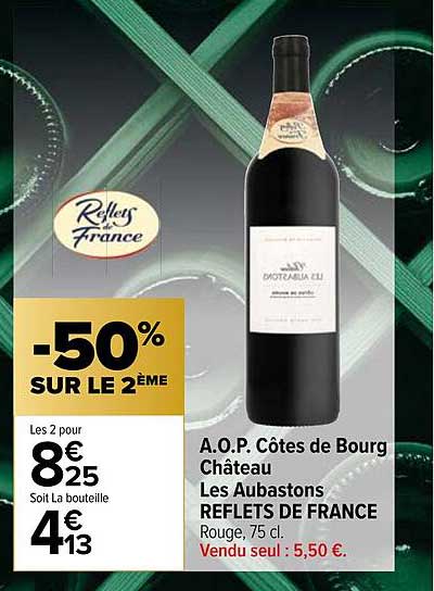 a.o.p. côtes de bourg château les aubastons reflets de france