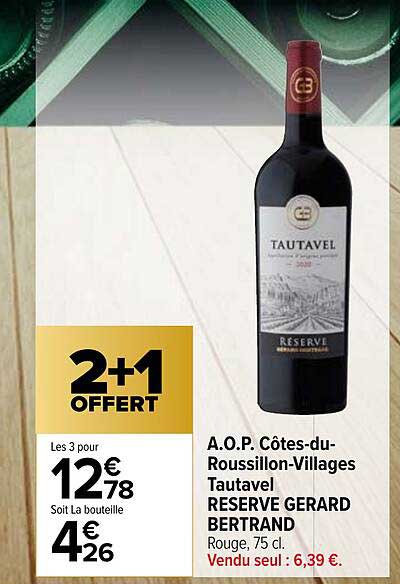 a.o.p. côtes-du-roussillon-villages tautavel réserve gérard bertrand