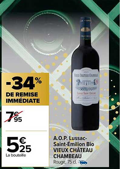 a.o.p. lussac-saint-émilion bio vieux château chambeau