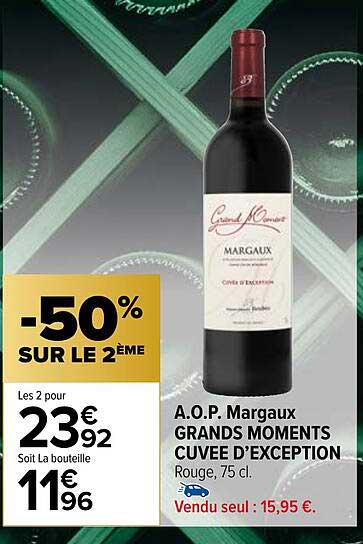 a.o.p. margaux grands moments cuvée d'exception